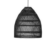 PR Home Maja Hängelampe Rattan schwarz, Ø 36,5 cm