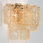 Glas-Wandleuchte Glace mit Gold-Halterung