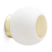 LED-Wandlampe Moy in Gold mit Glasschirm