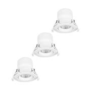 Prios LED-Einbaulampe Shima, weiß, 7W, 3000K, 3er, dimmbar