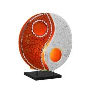 Tischleuchte Ying Yang Glas-Mosaik orange/weiß