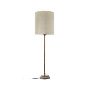 PR Home Tischlampe Kent beige/messing Schirm Celyn Zylinder