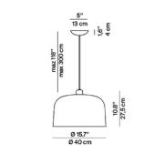 Luceplan Zile Hängeleuchte taubengrau matt, Ø 40cm