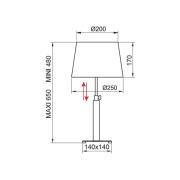 Aluminor Quatro Up Tischlampe eiche grau/chrom