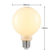 LED-Lampe E27 8W 2.700K G95 Globe, dimmbar, opal