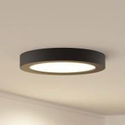 Prios LED-Deckenlampe Edwina, schwarz, 24,5 cm, CCT, dimmbar
