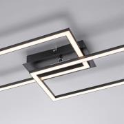 LED-Deckenleuchte Iven, dim, schwarz, 54x31cm