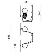 Stilnovo Bugia LED-Wandleuchte zweiflammig gelb