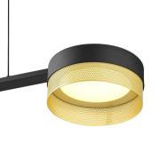 LED-Hängeleuchte Mesh 3fl. Dimmer, schwarz/gold