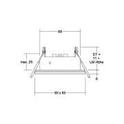 BRUMBERG Cover-Up-S Einbaumodul IP44 eckig weiß