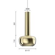 Louis Poulsen VL 56 Pendellampe messing poliert