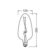 OSRAM LED Vintage 1906, C125, Filament, grau, E27, 4 W, 818