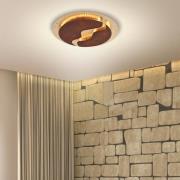 LED-Deckenleuchte Nevis, rund, Ø 50 cm, braun-gold