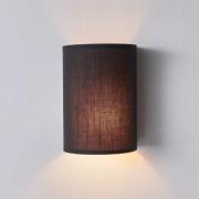 Annalisa - halbrunde Textilwandlampe in Schwarz