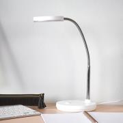Lindby LED-Schreibtischlampe Milow, weiß, Metall, 35 cm hoch