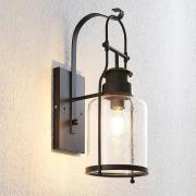 Lindby Rozalie Wandleuchte, schwarz, Metall, Laterne, 44cm