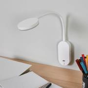 Lindby LED-Wandleuchte Milow, weiß, 39,5 cm, USB-Anschluss