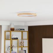 Lindby Smart LED-Deckenleuchte Mirren Holz Ø39,5cm CCT Tuya
