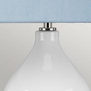 Textil-Tischlampe Isla nickel poliert/blau