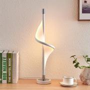 Lucande LED-Tischlampe Edano, 60 cm, weiß, Textil, dimmbar