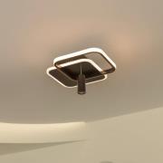 Lucande Tival LED-Deckenlampe eckig, 34cm, schwarz