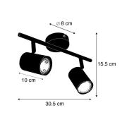 Deckenstrahler Jeana, zweiflammig, schwarz