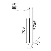 Ideal Lux LED-Hängeleuchte Filo schwarz Metall, langes Kabel