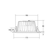 BRUMBERG LED-Einbaudownlight Lydon Midi, on/off, 3.000 K