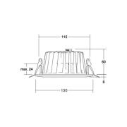 BRUMBERG LED-Einbaudownlight Lydon Mini, on/off, 3.000 K