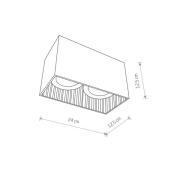 Downlight Groove, eckig, zweiflammig, weiß