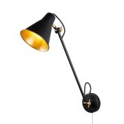 Wandlampe 6302 aus Metall, schwarz-gold