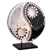 Tischlampe Ying Yang Mosaikspiegelsteine schwarz