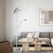 PURE Mutil LED-Stehleuchte, Leselampe, silber