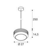 Pendellampe Pantilo Rope 27, silberfarben, Glas, Ø 27 cm