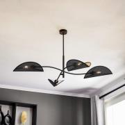 Deckenlampe Lotus, schwarz/gold, 4-flammig