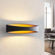 Arcchio LED-Wandleuchte Jelle, 44 cm, schwarz/gold, up/down