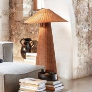 ferm LIVING Stehleuchte Dou, Rattan, Eisen, Höhe 131 cm