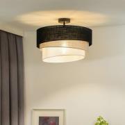 Euluna Deckenlampe Trio, schwarz/grau/weiß, Textil, Ø 45 cm