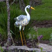 LED-Solarleuchte Heron als Reiher-Figur