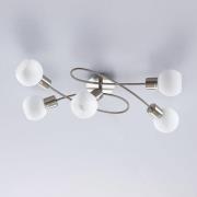 Lindby Deckenlampe Elaina, 65 cm, 5-flg., nickel, Glas, E14