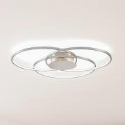 Lindby LED-Deckenleuchte Riley, alufarben, Metall, dimmbar