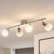 Lindby Deckenlampe Elaina, 70 cm, 4-flg., nickel, Glas, E14