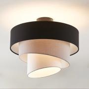 Lindby Deckenlampe Coria, schwarz/grau/weiß, Ø 40 cm, E27