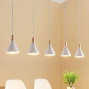 Lindby Pendelleuchte Arina, 100 cm, weiß, 5-flammig, E14