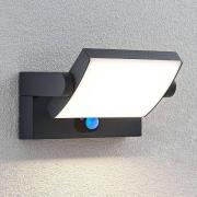 Lindby LED-Solar-Außenwandlampe Sherin, anthrazit, Sensor