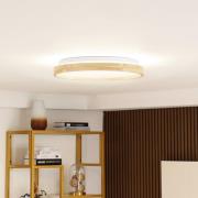 Lindby Smart LED-Deckenleuchte Mirren Holz Ø49,5cm CCT Tuya