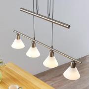 Lindby Pendellampe Delira, 4-flg. nickel, höhenverstellbar