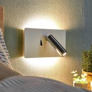 Lucande LED-Wandleuchte Elske, chrom/weiß, Metall, Leselampe