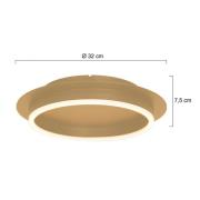 LED-Deckenleuchte Ringlux, goldfarben, Ø 32 cm, Metall