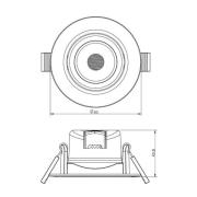 LED-Deckeneinbauleuchte SMD-68-230V, 4.000K, Ø8,5cm, schwarz